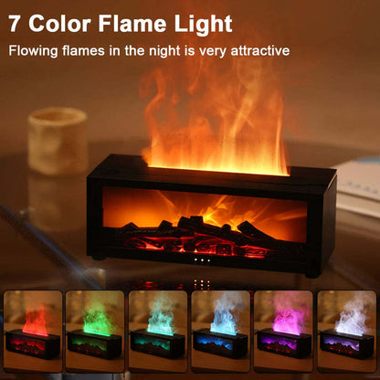 Flame Glow Essential Oil Diffuser – Large Mist & 3D Fireplace Effect