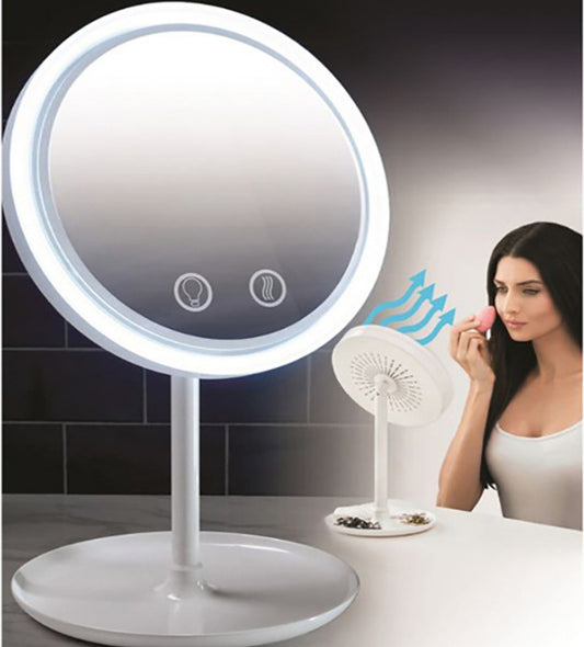 Fan LED Light Makeup Mirror